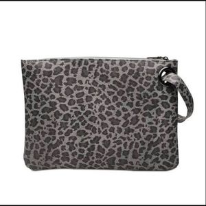 Large leopard print clutch/wristlet bags